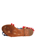 Bild in Galerie-Betrachter laden, Dolce & Gabbana Multicolor Pom Pom Fur Wrap Sandals Shoes
