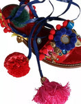 Bild in Galerie-Betrachter laden, Dolce & Gabbana Multicolor Pom Pom Fur Wrap Sandals Shoes
