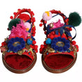 Bild in Galerie-Betrachter laden, Dolce & Gabbana Multicolor Pom Pom Fur Wrap Sandals Shoes
