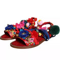 Bild in Galerie-Betrachter laden, Dolce & Gabbana Multicolor Pom Pom Fur Wrap Sandals Shoes
