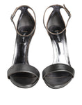 Load image into Gallery viewer, Dolce & Gabbana Silver KEIRA Heels Ankle Strap Sandals Shoes
