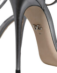 Load image into Gallery viewer, Dolce & Gabbana Silver KEIRA Heels Ankle Strap Sandals Shoes
