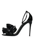 Load image into Gallery viewer, Dolce & Gabbana Black Leather Ankle Strap Heel Sandals Shoes
