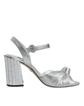 Load image into Gallery viewer, Dolce & Gabbana Silver Mirror Heels KEIRA Sandals Shoes
