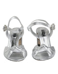 Load image into Gallery viewer, Dolce & Gabbana Silver Mirror Heels KEIRA Sandals Shoes
