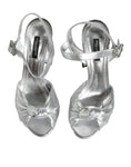 Load image into Gallery viewer, Dolce & Gabbana Silver Mirror Heels KEIRA Sandals Shoes
