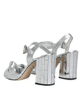 Load image into Gallery viewer, Dolce & Gabbana Silver Mirror Heels KEIRA Sandals Shoes
