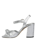 Load image into Gallery viewer, Dolce & Gabbana Silver Mirror Heels KEIRA Sandals Shoes
