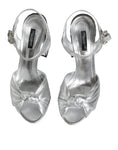 Load image into Gallery viewer, Dolce & Gabbana Silver Mirror Heels KEIRA Sandals Shoes
