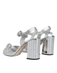 Load image into Gallery viewer, Dolce & Gabbana Silver Mirror Heels KEIRA Sandals Shoes
