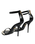 Load image into Gallery viewer, Dolce & Gabbana Black Keira Leather Faux Pearl Sandals Heels Shoes
