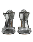 Load image into Gallery viewer, Dolce & Gabbana Silver Leather T-strap Heels Sandals Shoes
