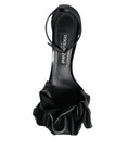 Load image into Gallery viewer, Dolce & Gabbana Black Leather Ankle Strap Heel Sandals Shoes
