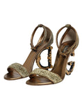 Bild in Galerie-Betrachter laden, Dolce & Gabbana Gold Lurex Ankle Strap Heel Sandals Shoes
