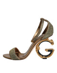 Bild in Galerie-Betrachter laden, Dolce & Gabbana Gold Lurex Ankle Strap Heel Sandals Shoes
