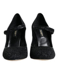 Resmi galeri görüntüleyiciye yükleyin, Dolce & Gabbana Black Suede Mary Jane Heel Sandals Shoes
