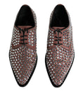 Bild in Galerie-Betrachter laden, Dolce & Gabbana Brown Strass Embellished Derby Dress Shoes
