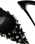 Bild in Galerie-Betrachter laden, Dolce & Gabbana Black Leather Crystal Stud Slingback Shoes
