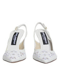 Bild in Galerie-Betrachter laden, Dolce & Gabbana White Leather Stiletto Heels Slingback Shoes
