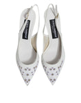 Bild in Galerie-Betrachter laden, Dolce & Gabbana White Leather Stiletto Heels Slingback Shoes
