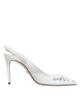 Bild in Galerie-Betrachter laden, Dolce & Gabbana White Leather Stiletto Heels Slingback Shoes
