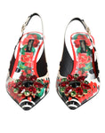 Load image into Gallery viewer, Dolce & Gabbana Multicolor Crystal Heels Slingback Shoes
