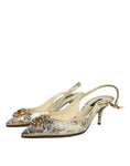 Bild in Galerie-Betrachter laden, Dolce & Gabbana Gold Crystal Pumps Heels Slingbacks Shoes
