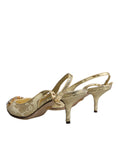 Bild in Galerie-Betrachter laden, Dolce & Gabbana Gold Crystal Pumps Heels Slingbacks Shoes
