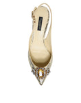 Bild in Galerie-Betrachter laden, Dolce & Gabbana Gold Crystal Pumps Heels Slingbacks Shoes
