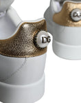 Bild in Galerie-Betrachter laden, Dolce & Gabbana White Leather Portofino Low Top Sneaker Shoes
