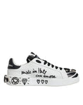 Bild in Galerie-Betrachter laden, Dolce & Gabbana White Crystal Portofino Low Top Sneaker Shoes
