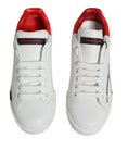 Bild in Galerie-Betrachter laden, Dolce & Gabbana White Red Portofino Low Top Sneakers Shoes
