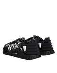 Bild in Galerie-Betrachter laden, Dolce & Gabbana Black Logo Lace Up Low Top NS1 Sneakers Shoes
