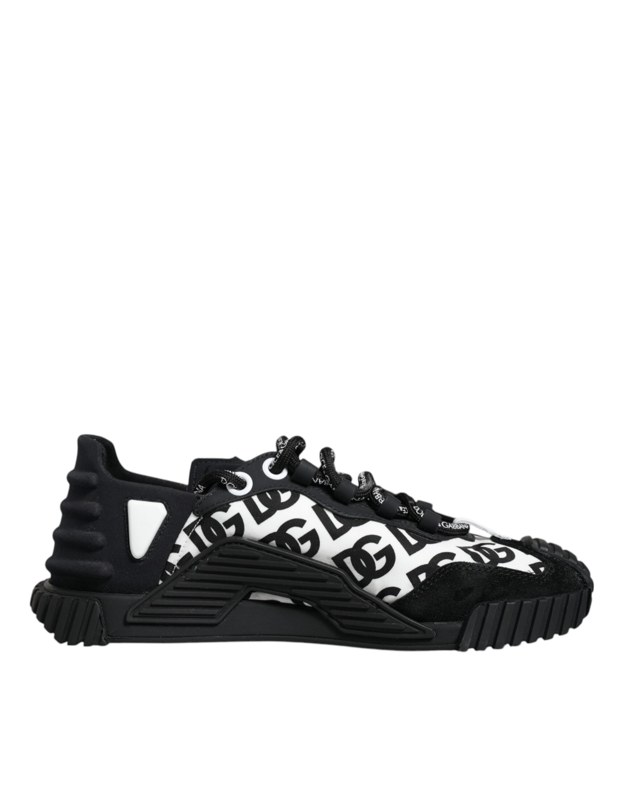 Dolce & Gabbana Black Logo Lace Up Low Top NS1 Sneakers Shoes