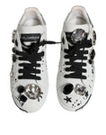 Load image into Gallery viewer, Dolce & Gabbana White Crystal Portofino Low Top Sneaker Shoes
