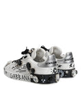 Load image into Gallery viewer, Dolce & Gabbana White Crystal Portofino Low Top Sneaker Shoes
