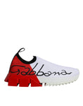 Bild in Galerie-Betrachter laden, Dolce & Gabbana White Red Low Top Sorrento Men Sneakers Shoes
