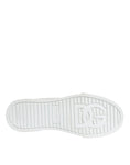 Bild in Galerie-Betrachter laden, Dolce & Gabbana White Black Canvas Logo Mid Top Sneakers Shoes
