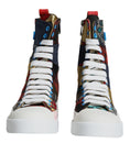 Bild in Galerie-Betrachter laden, Dolce & Gabbana Multicolor Patchwork Logo High Top Sneakers Shoes
