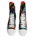 Bild in Galerie-Betrachter laden, Dolce & Gabbana Multicolor Patchwork Logo High Top Sneakers Shoes
