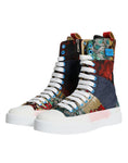 Bild in Galerie-Betrachter laden, Dolce & Gabbana Multicolor Patchwork Logo High Top Sneakers Shoes
