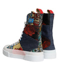 Bild in Galerie-Betrachter laden, Dolce & Gabbana Multicolor Patchwork Logo High Top Sneakers Shoes
