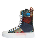 Bild in Galerie-Betrachter laden, Dolce & Gabbana Multicolor Patchwork Logo High Top Sneakers Shoes
