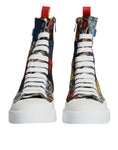 Bild in Galerie-Betrachter laden, Dolce & Gabbana Multicolor Patchwork Logo High Top Sneakers Shoes
