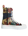 Bild in Galerie-Betrachter laden, Dolce & Gabbana Multicolor Patchwork Logo High Top Sneakers Shoes
