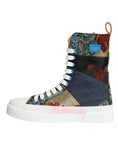 Bild in Galerie-Betrachter laden, Dolce & Gabbana Multicolor Patchwork Logo High Top Sneakers Shoes
