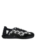 Bild in Galerie-Betrachter laden, Dolce & Gabbana Black Logo Lace Up Low Top NS1 Sneakers Shoes
