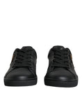 Bild in Galerie-Betrachter laden, Dolce & Gabbana Black Leather Heart Embellished Sneakers Shoes
