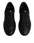 Bild in Galerie-Betrachter laden, Dolce & Gabbana Black Leather Heart Embellished Sneakers Shoes
