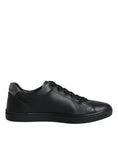 Bild in Galerie-Betrachter laden, Dolce & Gabbana Black Leather Heart Embellished Sneakers Shoes
